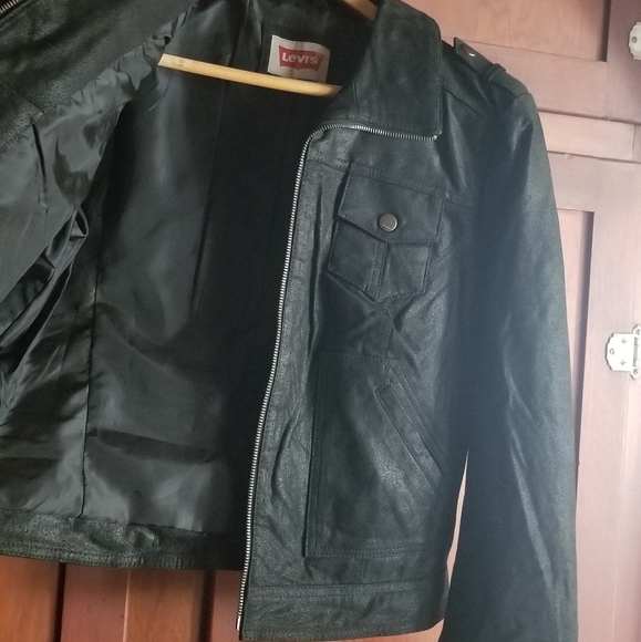 NWOT -Real Leather Levi's Metallic Jacket - Picture 6 of 10